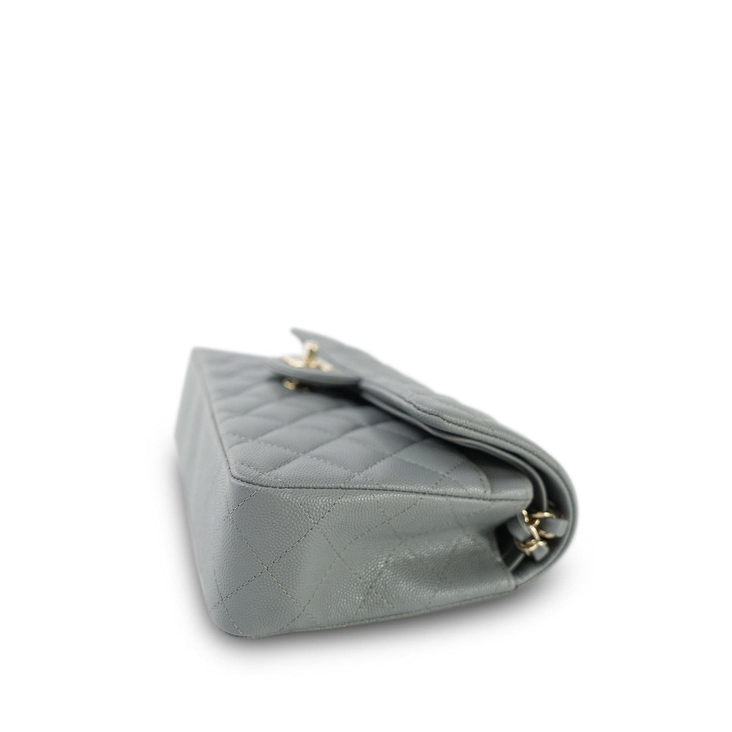 20C Grey Caviar Quilted Classic Flap Small LGHW