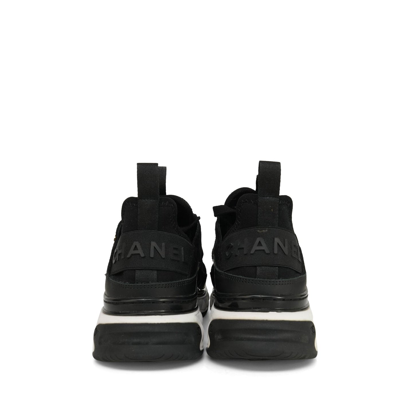 20C Black White Fabric/Calfskin/Suede CC Sneaker Size 39