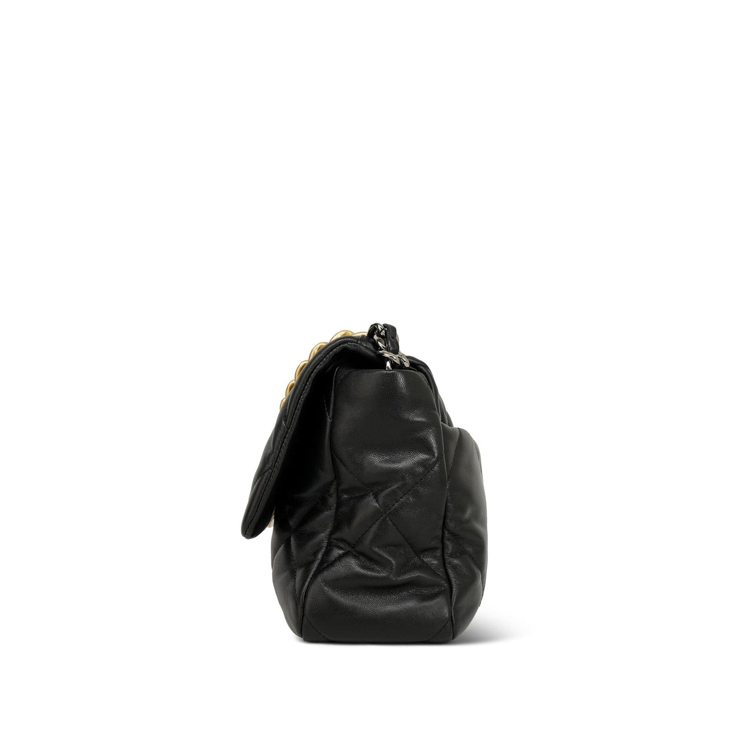 20B Black Lambskin Quilted 19 Flap Medium/Large MHW