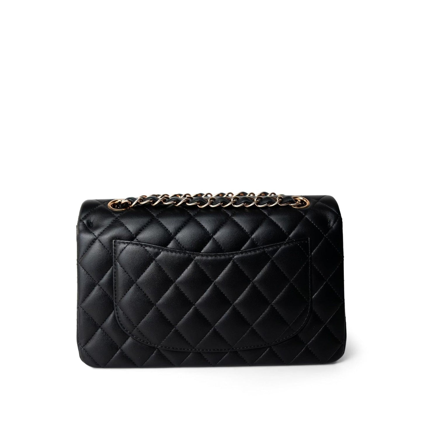 21B Black Lambskin Quilted Classic Flap Small Rose Gold Hardware