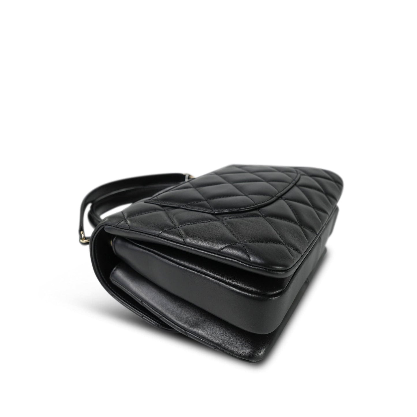 21S Black Lambskin Quilted Small Trendy CC Light Gold Hardware