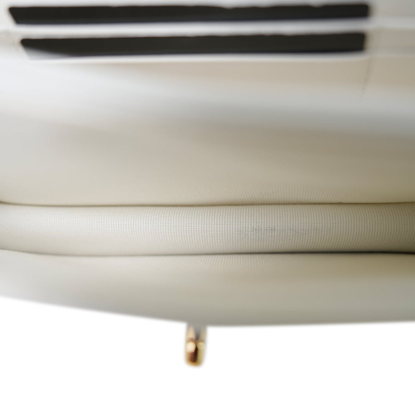 White Caviar Quilted Flap Charm Wallet On Chain WOC Gold Hardware