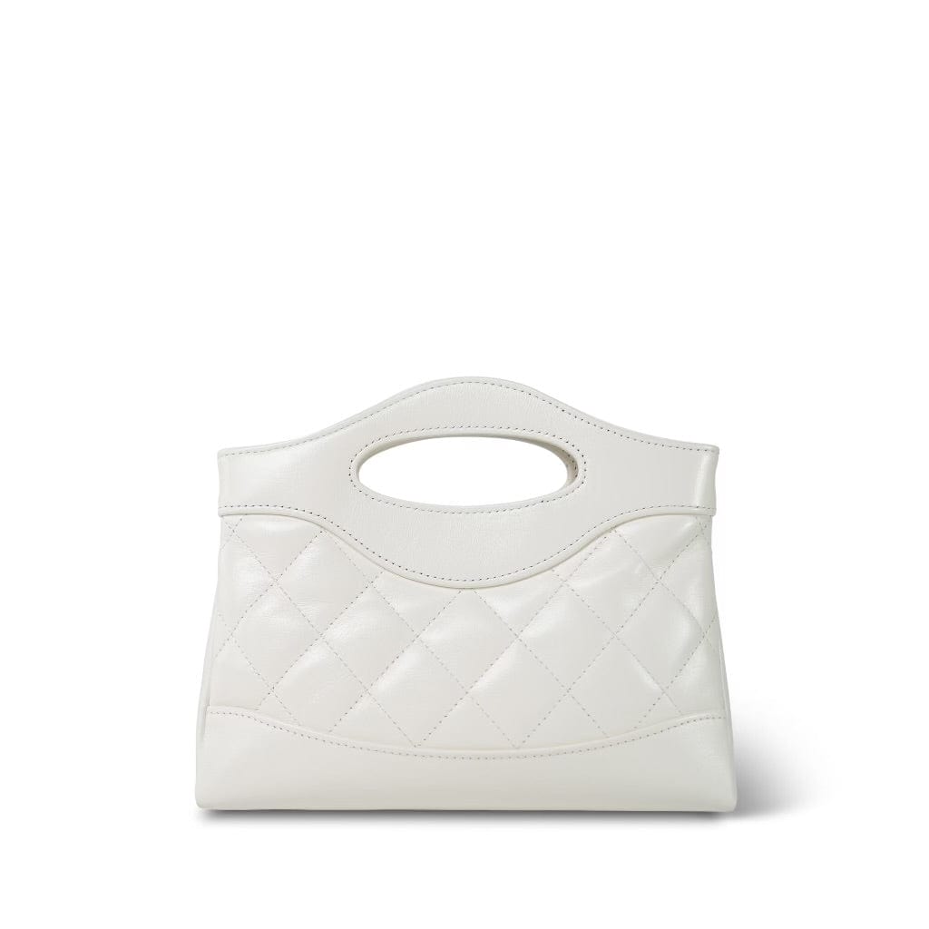 White 31 Nano Shopping Bag Light Gold Hardware