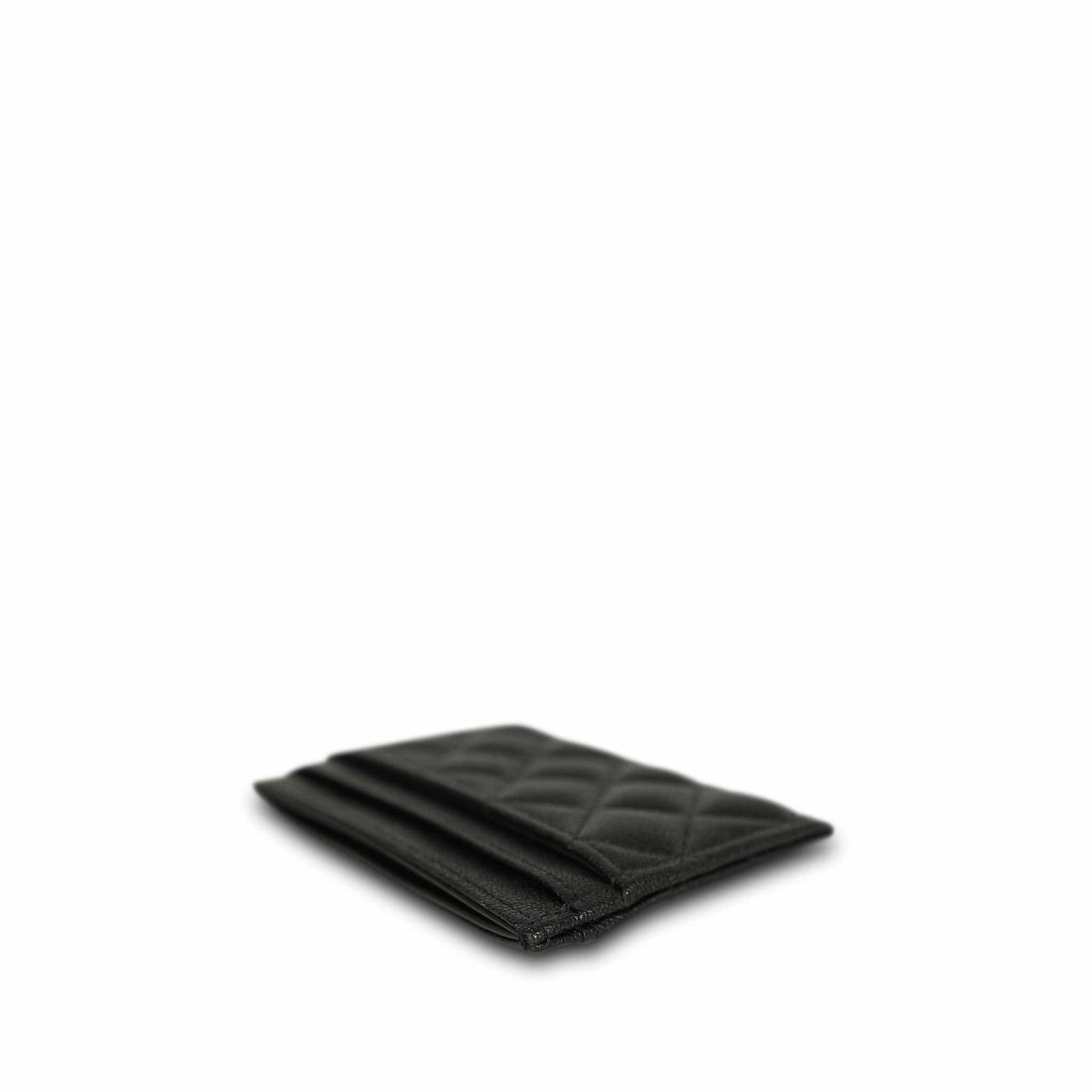 19K Black Caviar Quilted Boy Classic Card Holder LGHW