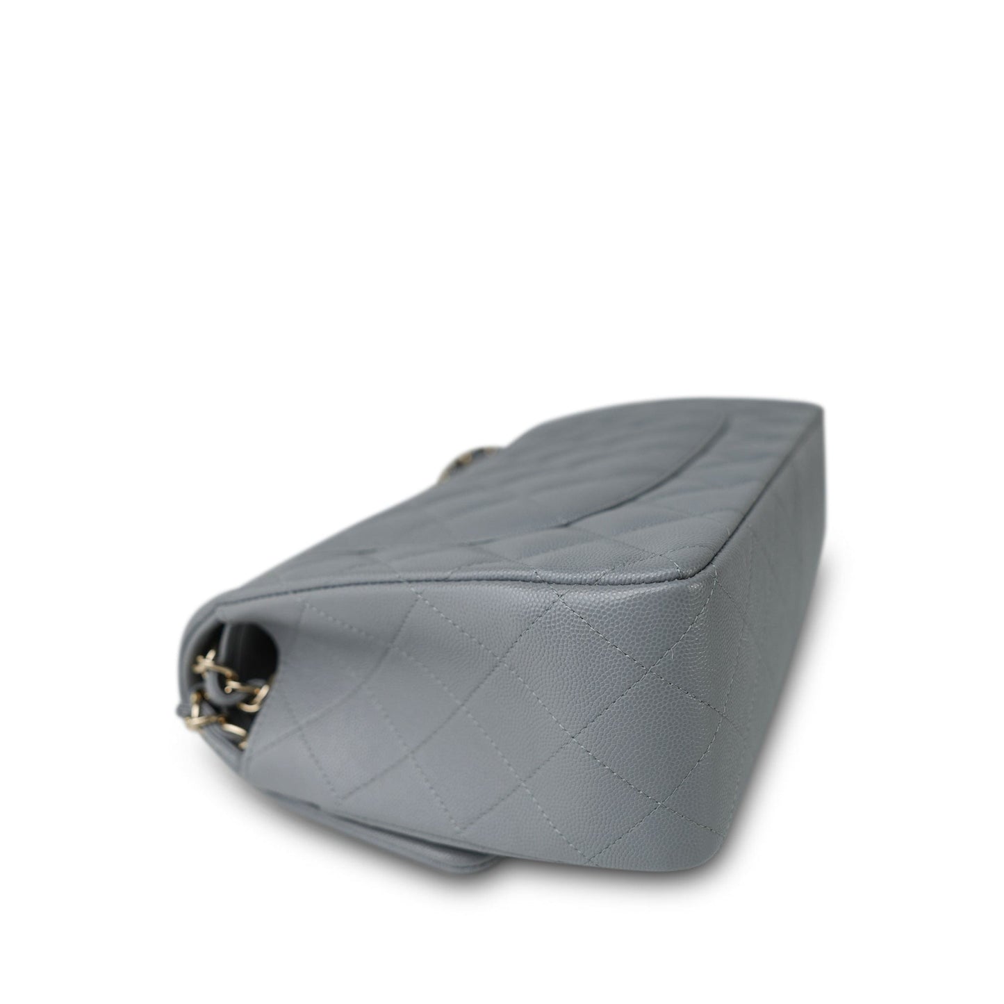20C Grey Caviar Quilted Jumbo Classic Flap Light Gold Hardware
