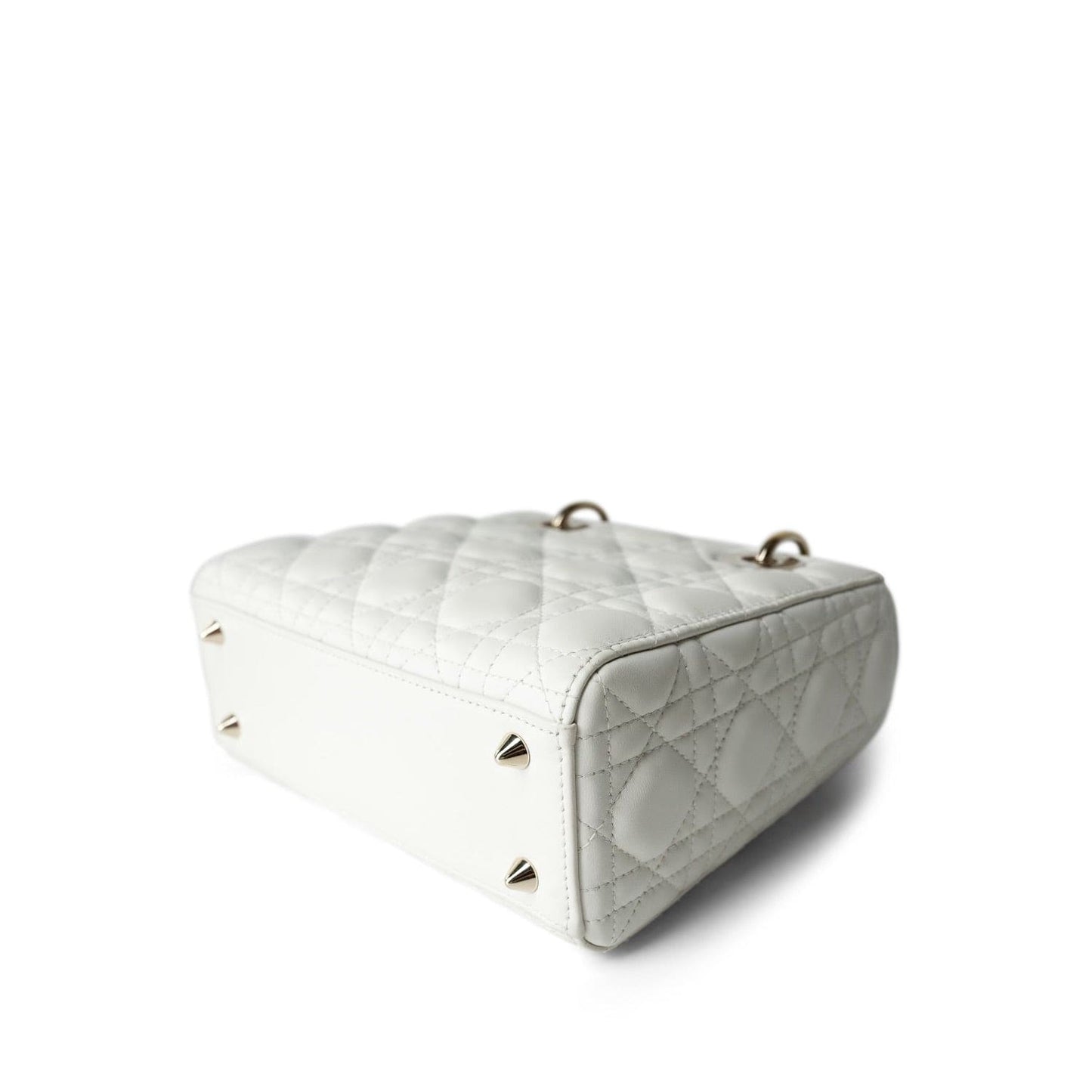 White Lambskin Cannage Lady Dior Small