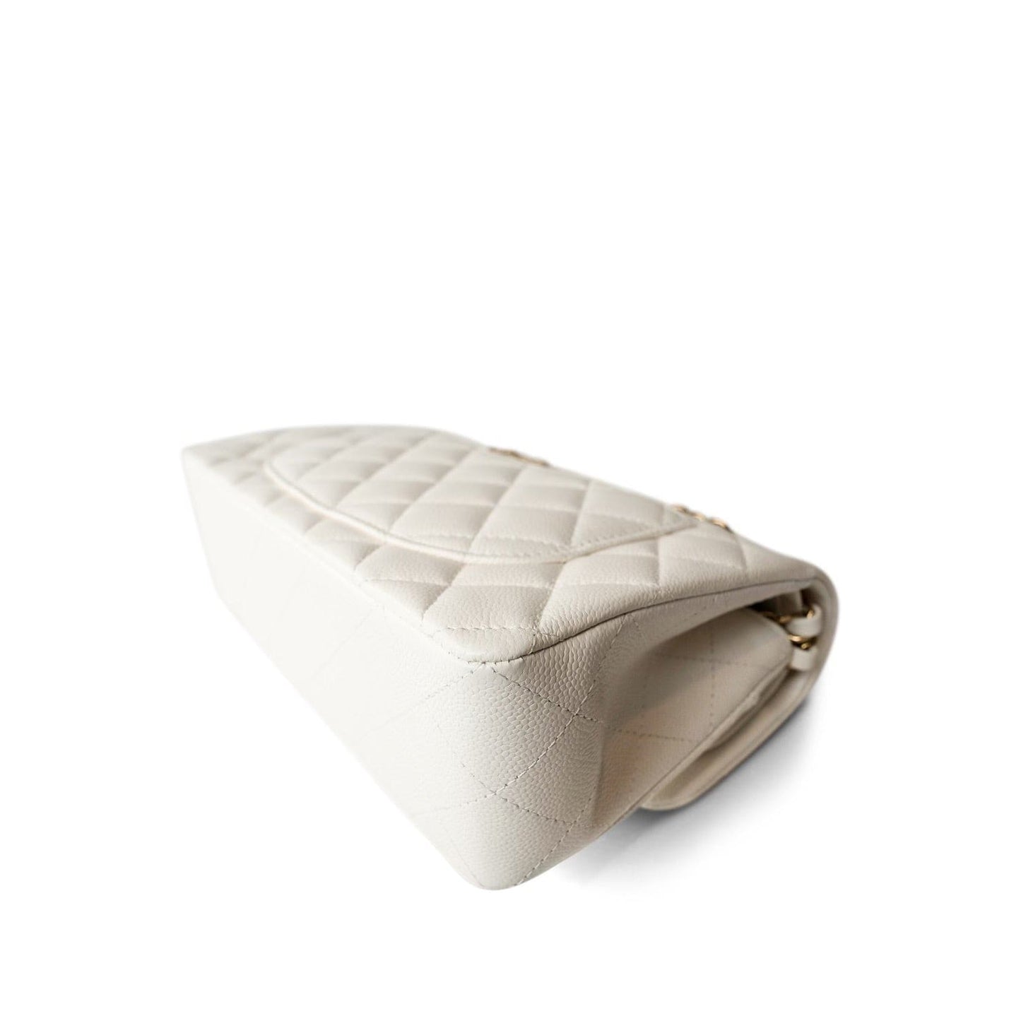 White Caviar Quilted Classic Flap Small LGHW