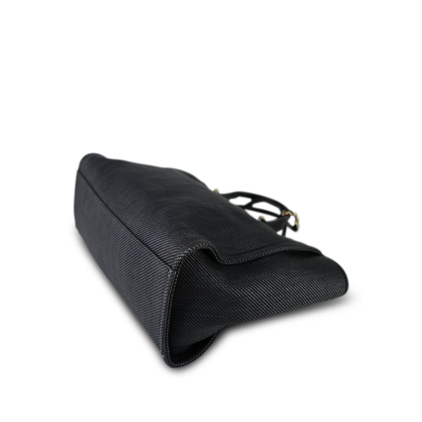 20A Black Mixed Fibers Medium Deauville Tote Light Gold Hardware