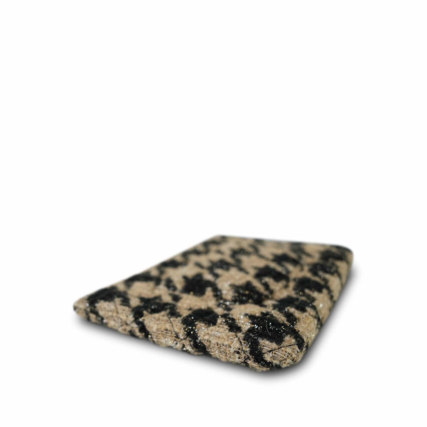 19K Beige/Black Tweed Shearling O-Case Pouch