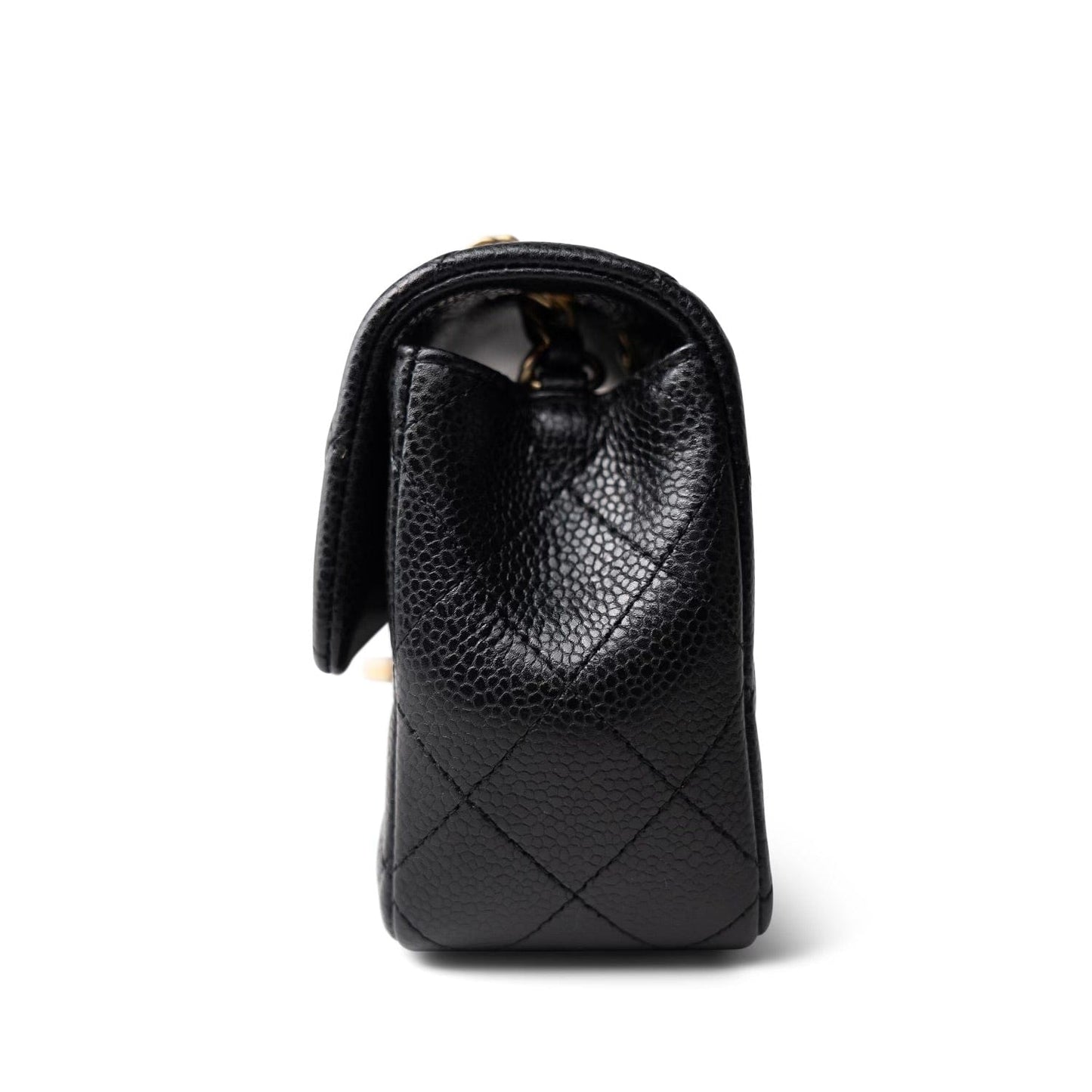 16C Black Caviar Quilted Mini Rectangular Single Flap