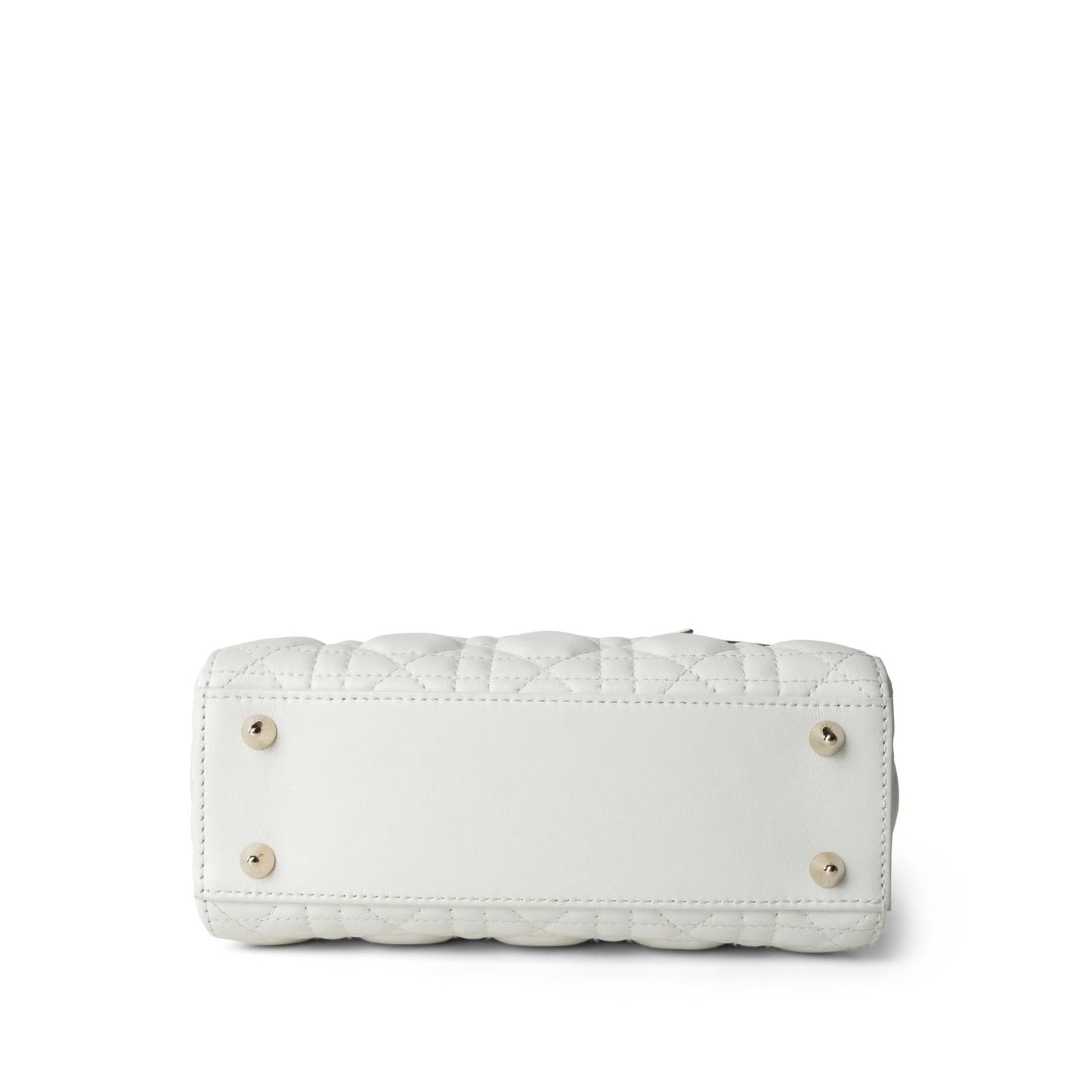 White Lambskin Cannage Lady Dior Small