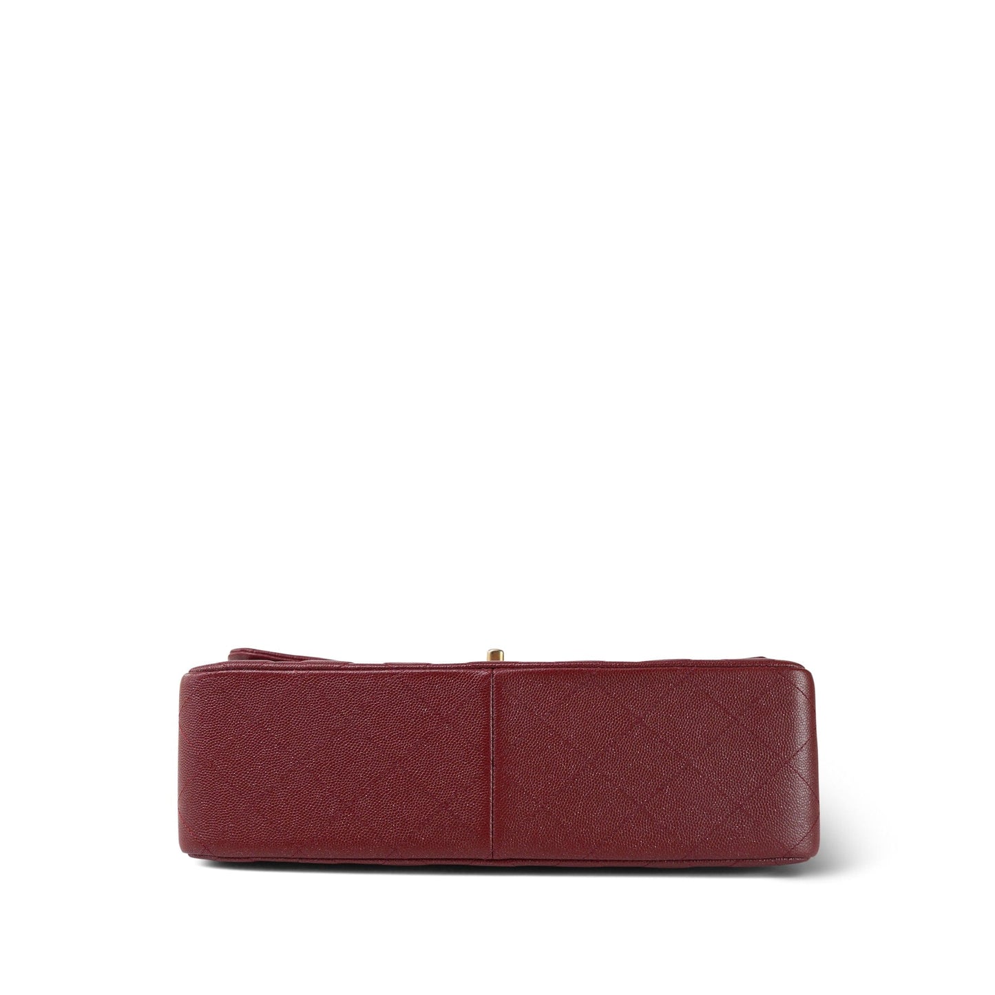 18C Dark Red Glittery Caviar Quilted Jumbo Classic Flap Aged Gold Hardware