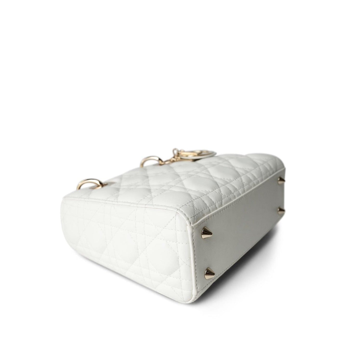 White Lambskin Cannage Lady Dior Small