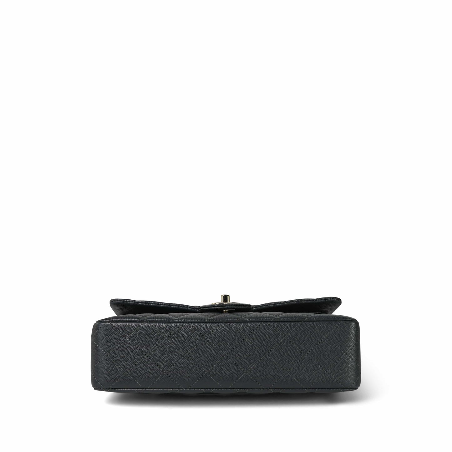 21B Dark Grey Caviar Quilted Classic Flap Medium Light Gold Hardware