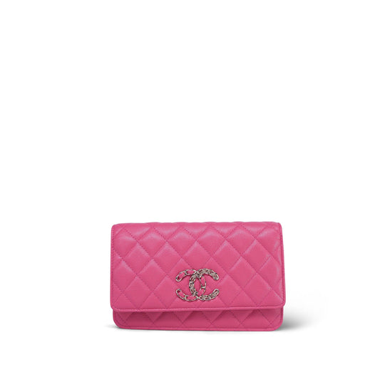 20K Pink Caviar Quilted Wallet on Chain WOC LGHW