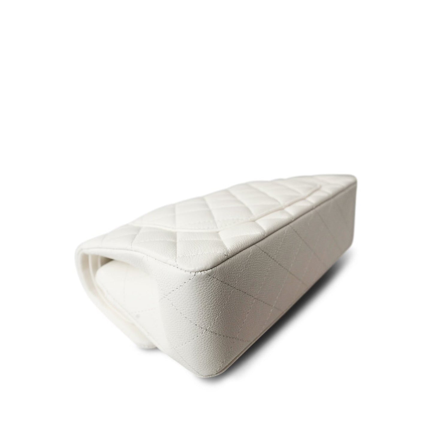 White Caviar Quilted Classic Flap Small LGHW