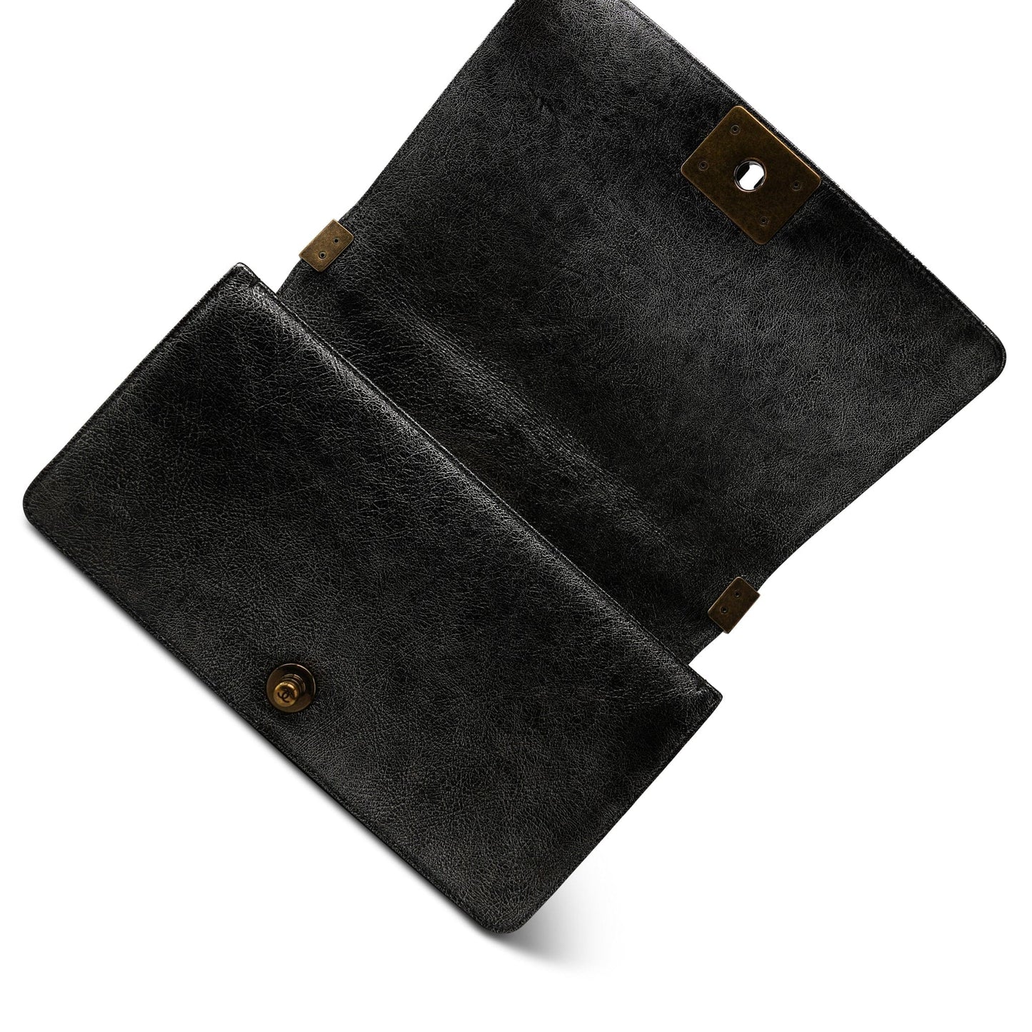 17A Black Silver Metallic Cracked Calfskin Boy Bag Old Medium Aged Bronze/Gold Hardware