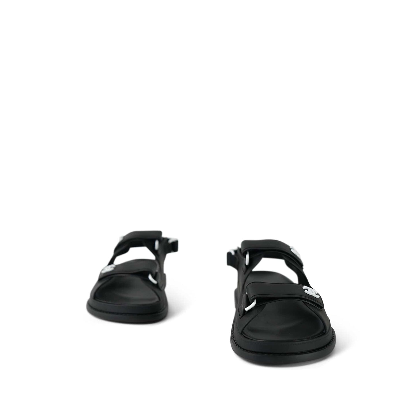 20C Black Rubber CC Velcro Strap Sandals Size 40