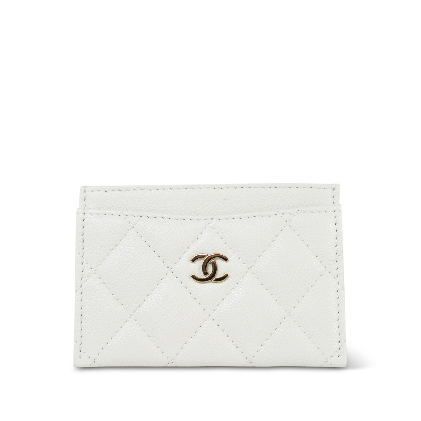 White Caviar Quilted Classic Card Holder LGHW