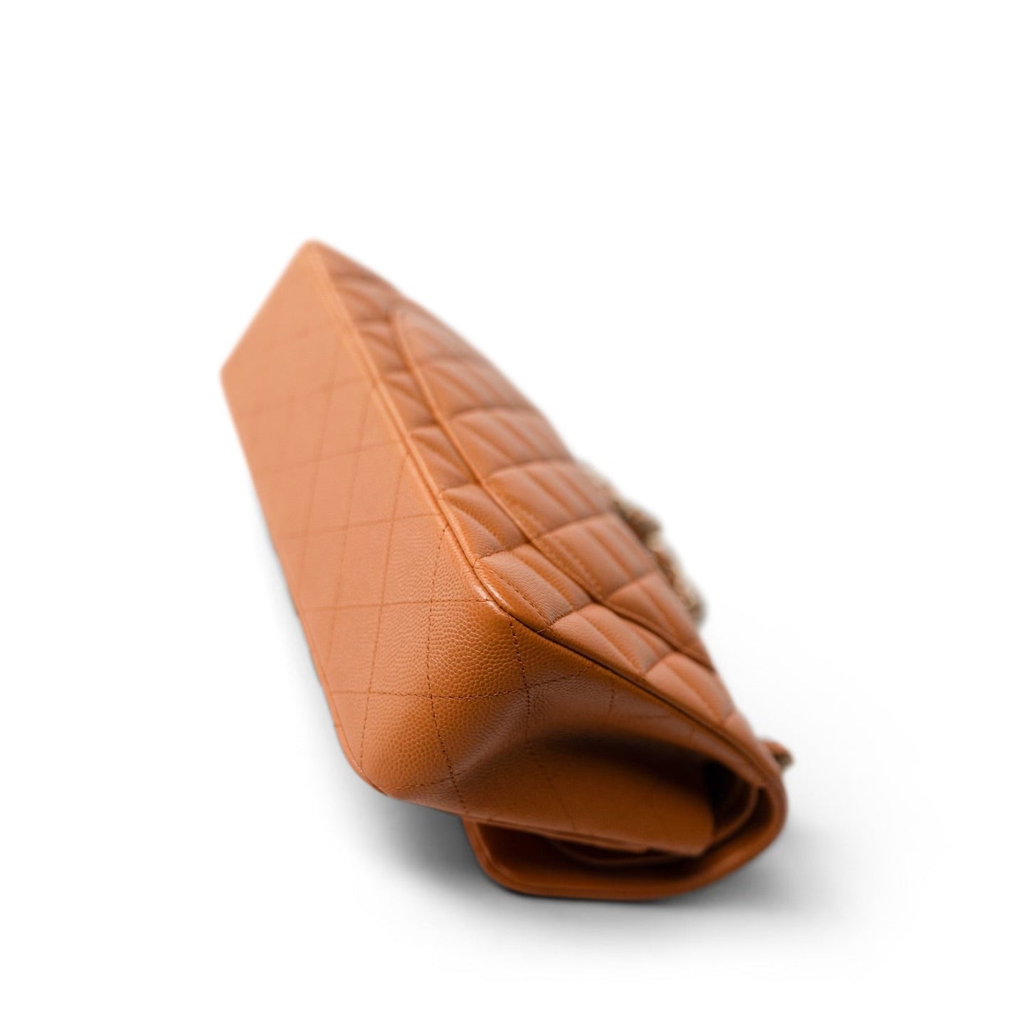 21A Caramel/Light Brown Caviar Quilted Classic Flap Small LGHW