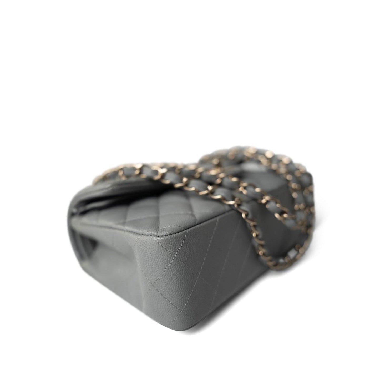 20C Grey Caviar Quilted Classic Flap Small LGHW