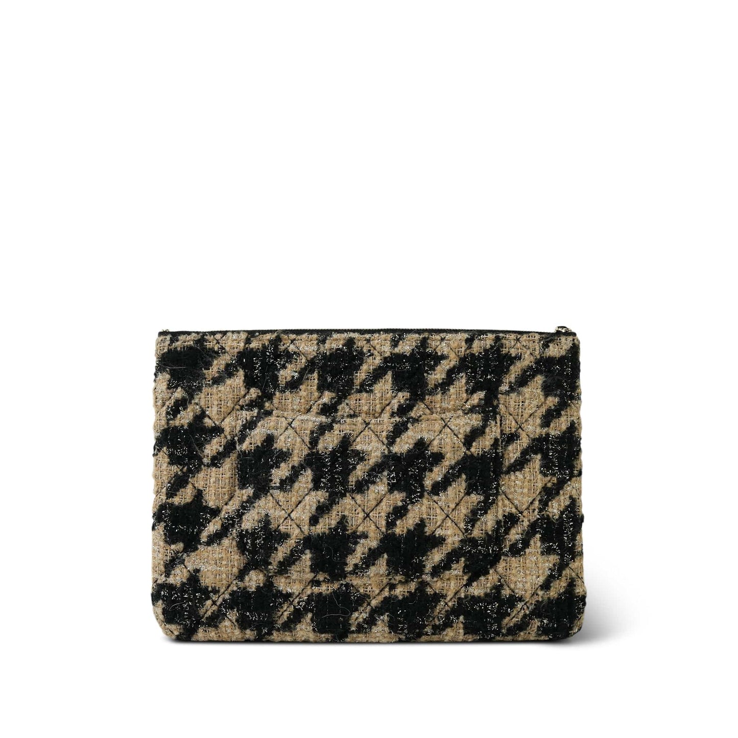 19K Beige/Black Tweed Shearling O-Case Pouch