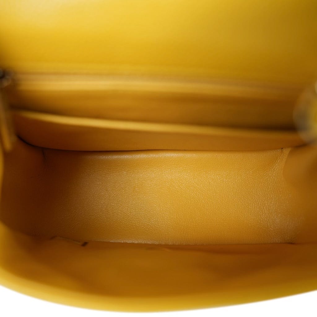 18S Yellow Caviar Quilted Mini Square Flap LGHW