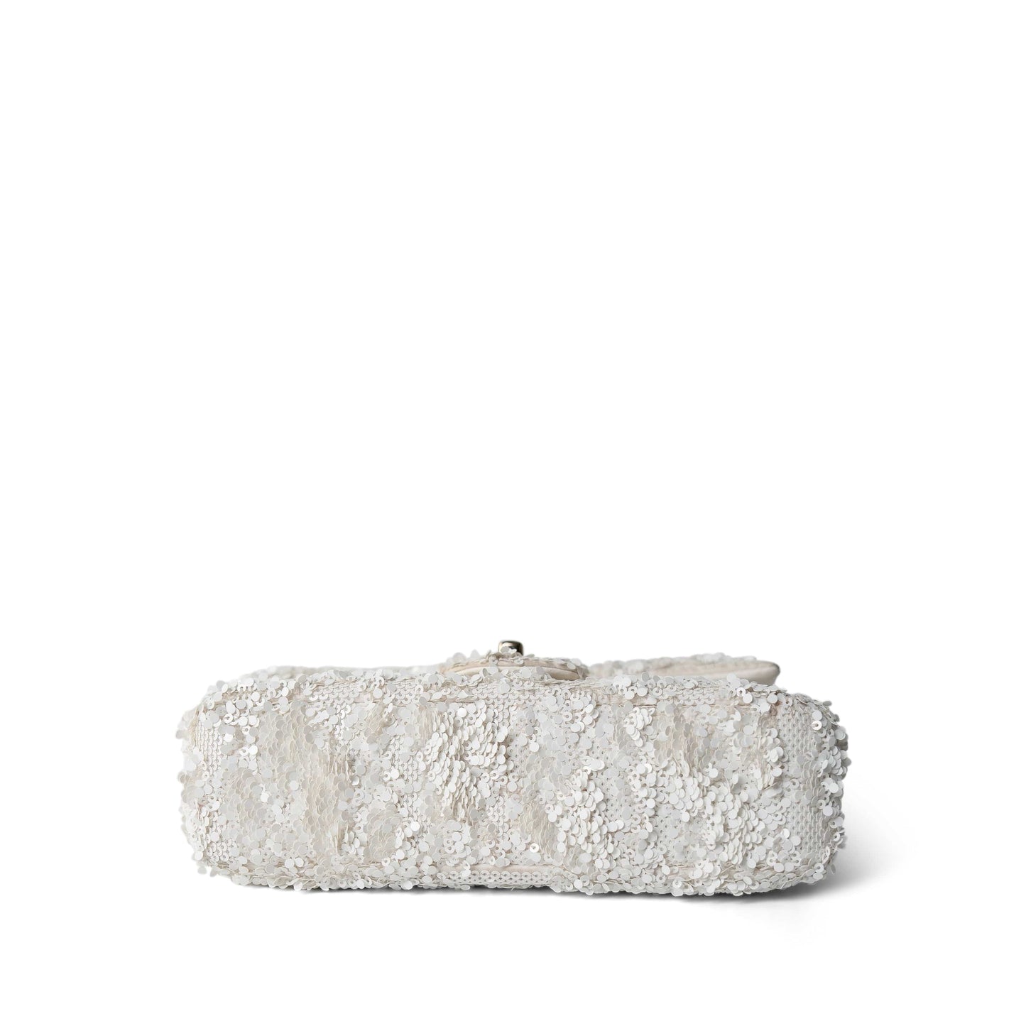 White Sequin Mini Rectangular Flap Bag LGHW