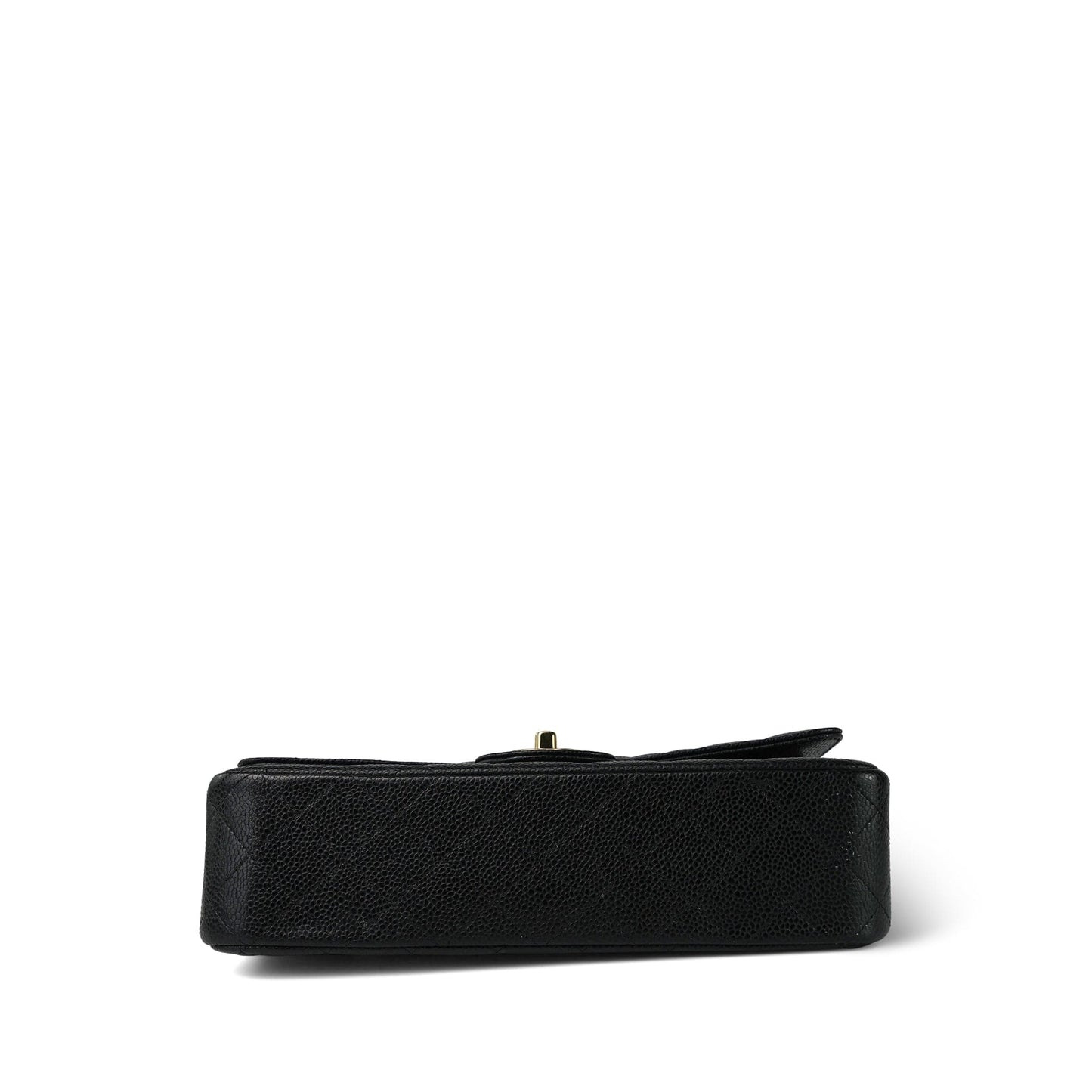 20S Black Caviar Quilted Classic Flap Medium Gold Hardware