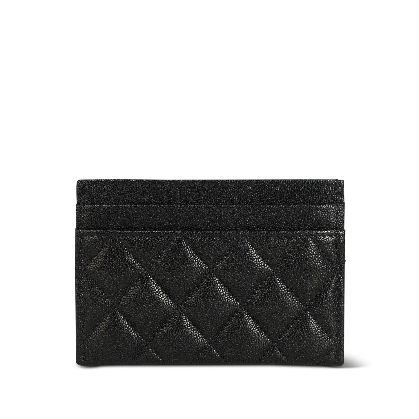19K Black Caviar Quilted Boy Classic Card Holder LGHW