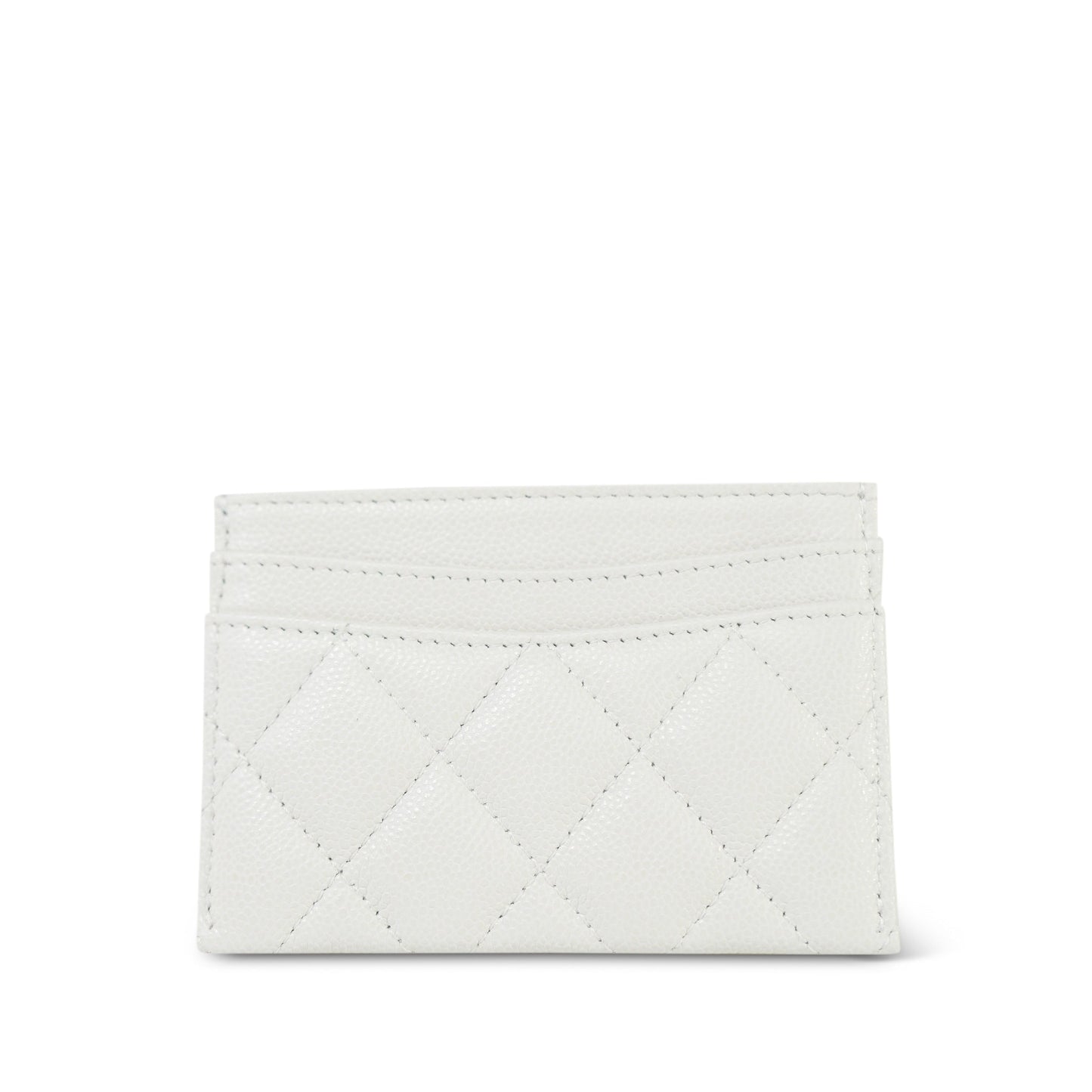 White Caviar Quilted Classic Card Holder LGHW