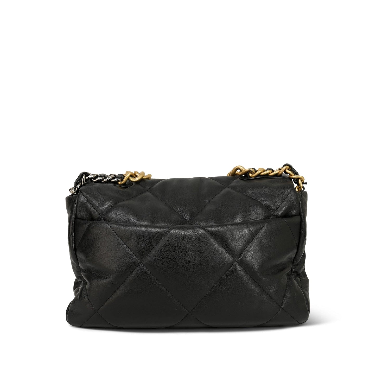 20B Black Lambskin Quilted 19 Flap Medium/Large MHW