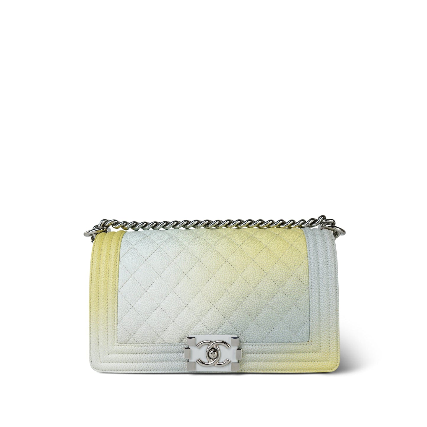 18P Cuba Rainbow Caviar Quilted Boy Bag Old Medium Silver Hardware