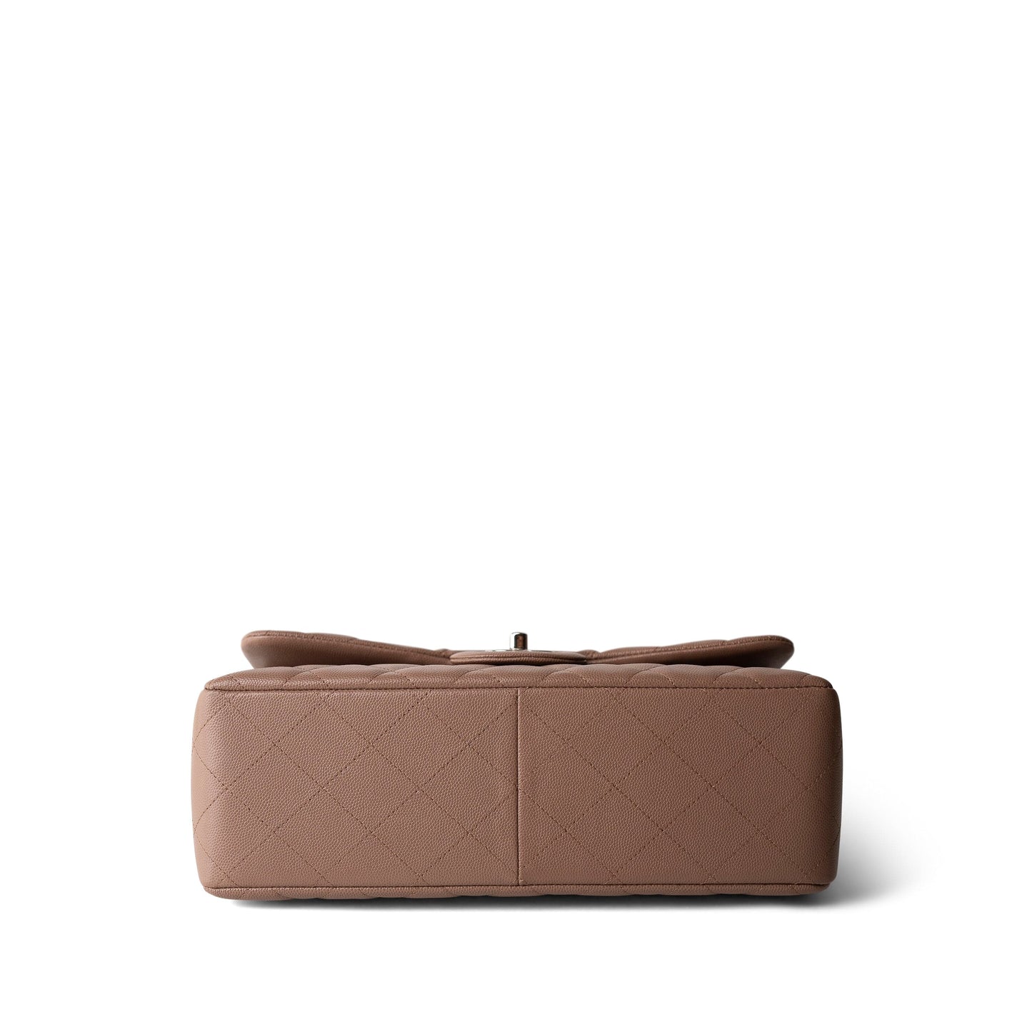 17B Dark Beige Caviar Quilted Classic Flap Jumbo Silver Hardware