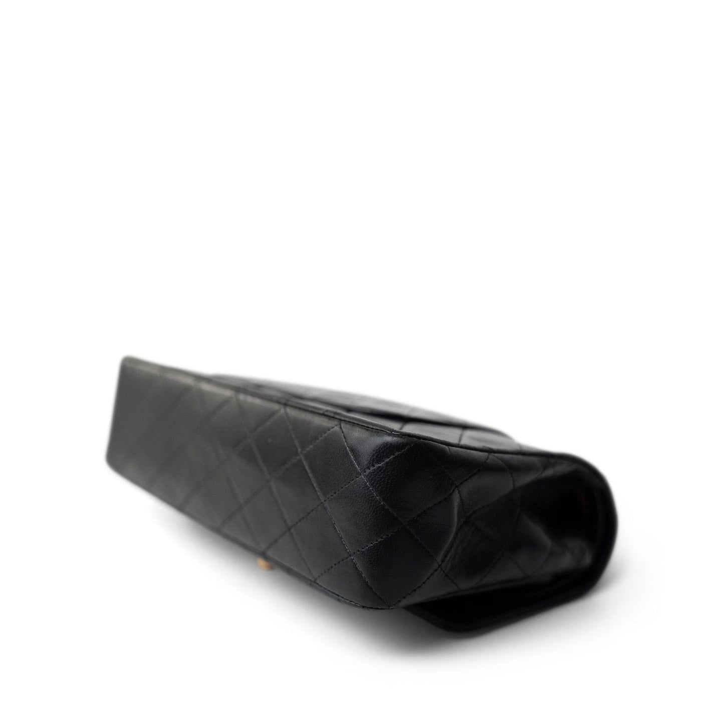 Vintage Black Lambskin Quilted Classic Flap Bag Medium GHW