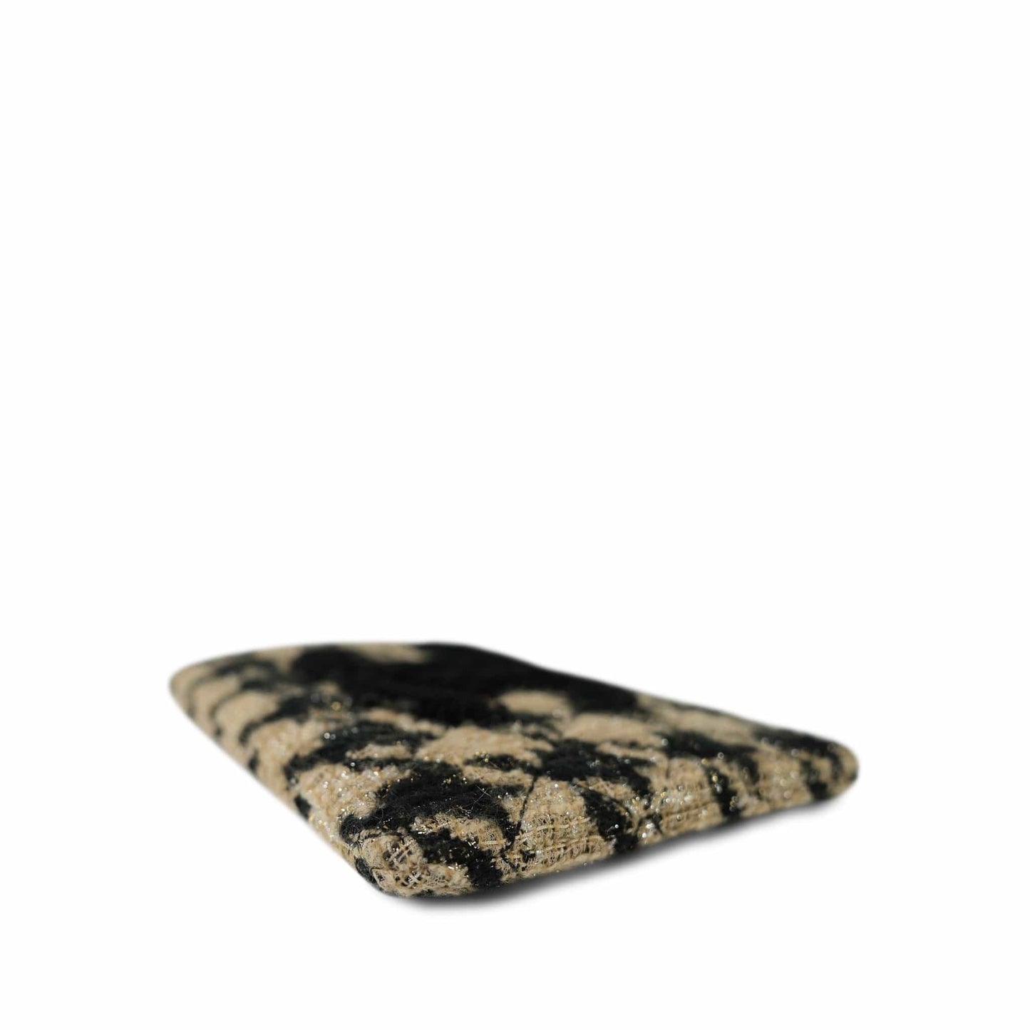 19K Beige/Black Tweed Shearling O-Case Pouch