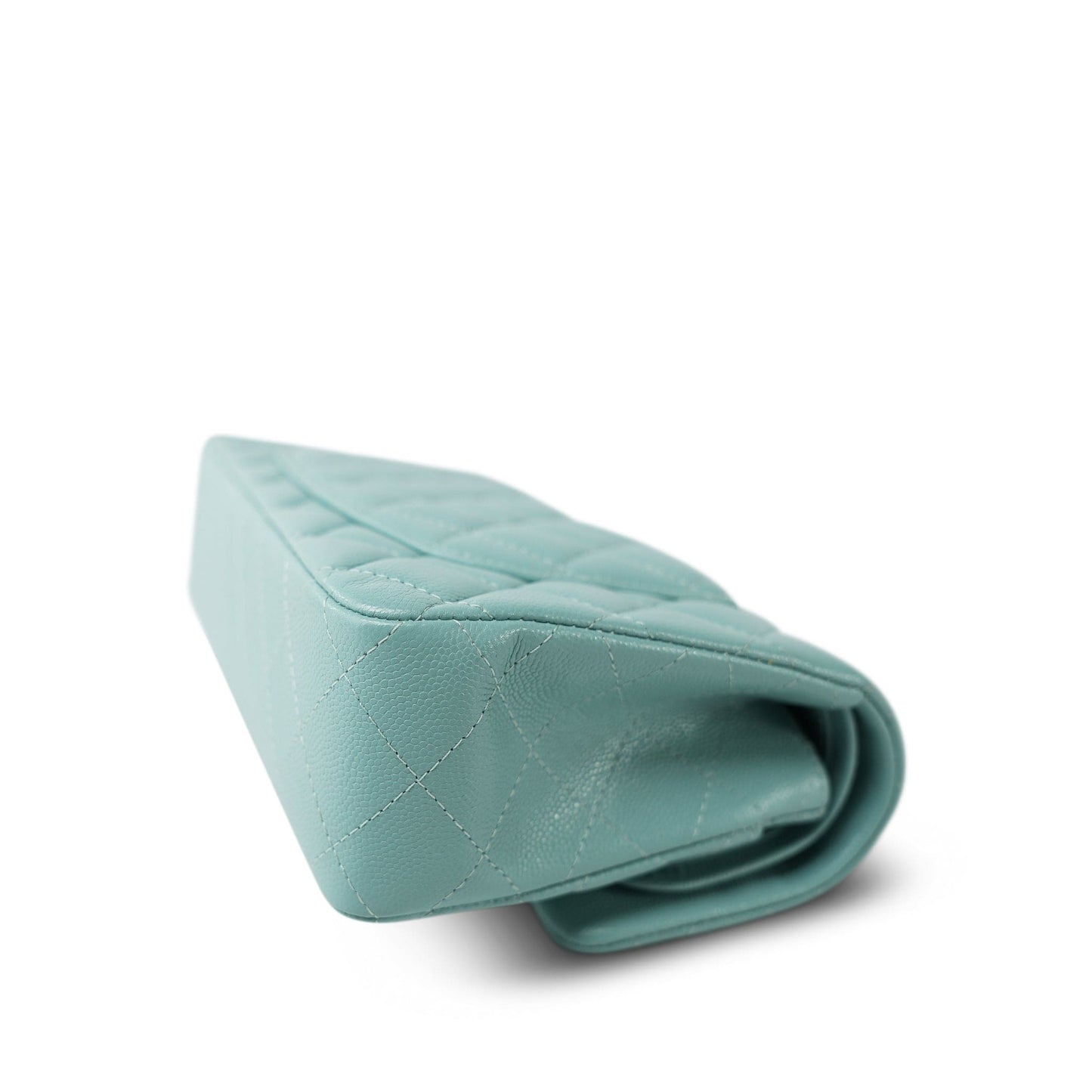 20C Tiffany Blue Caviar Quilted Classic Flap Small Light Gold Hardware