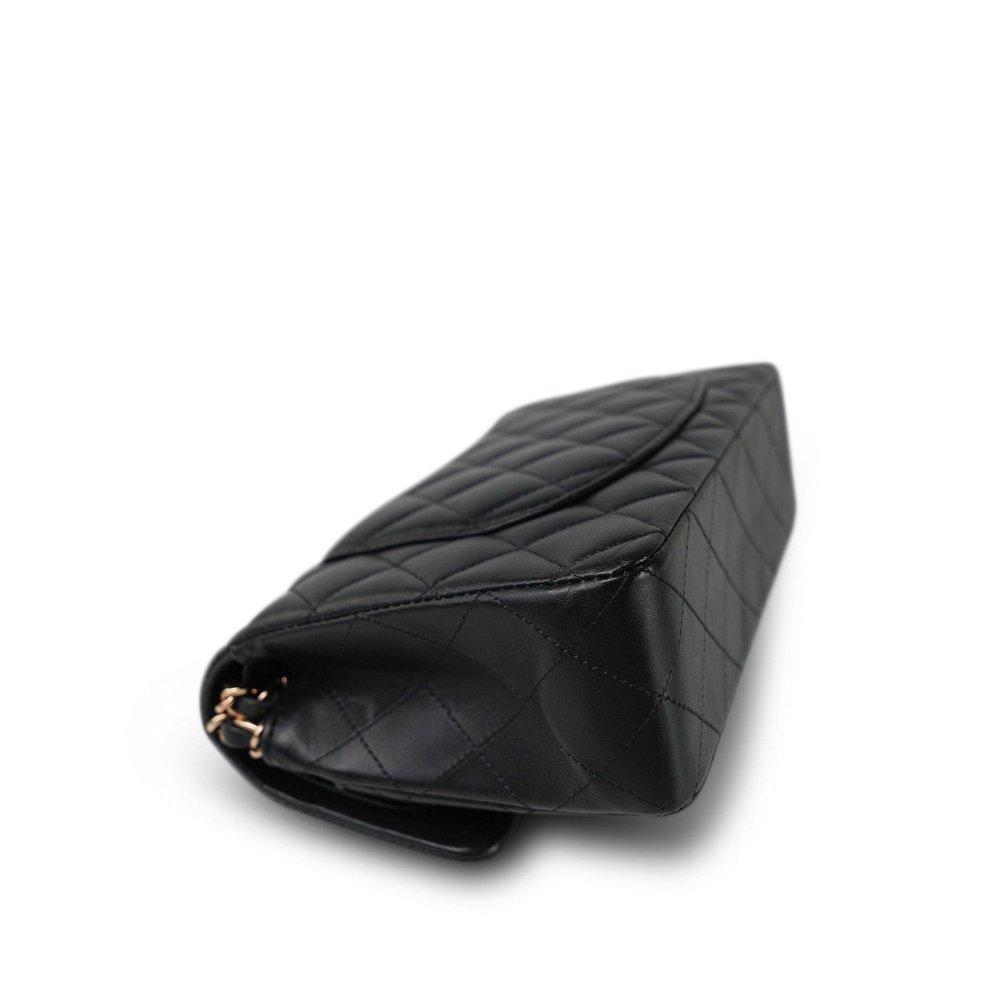 21B Black Lambskin Quilted Classic Flap Small Rose Gold Hardware