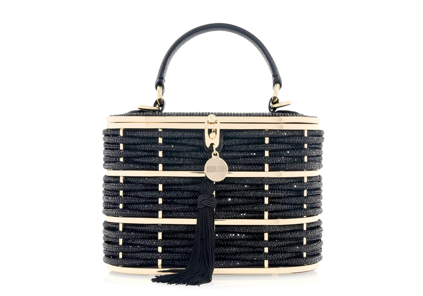 Willow Crystal Woven Top Handle Black