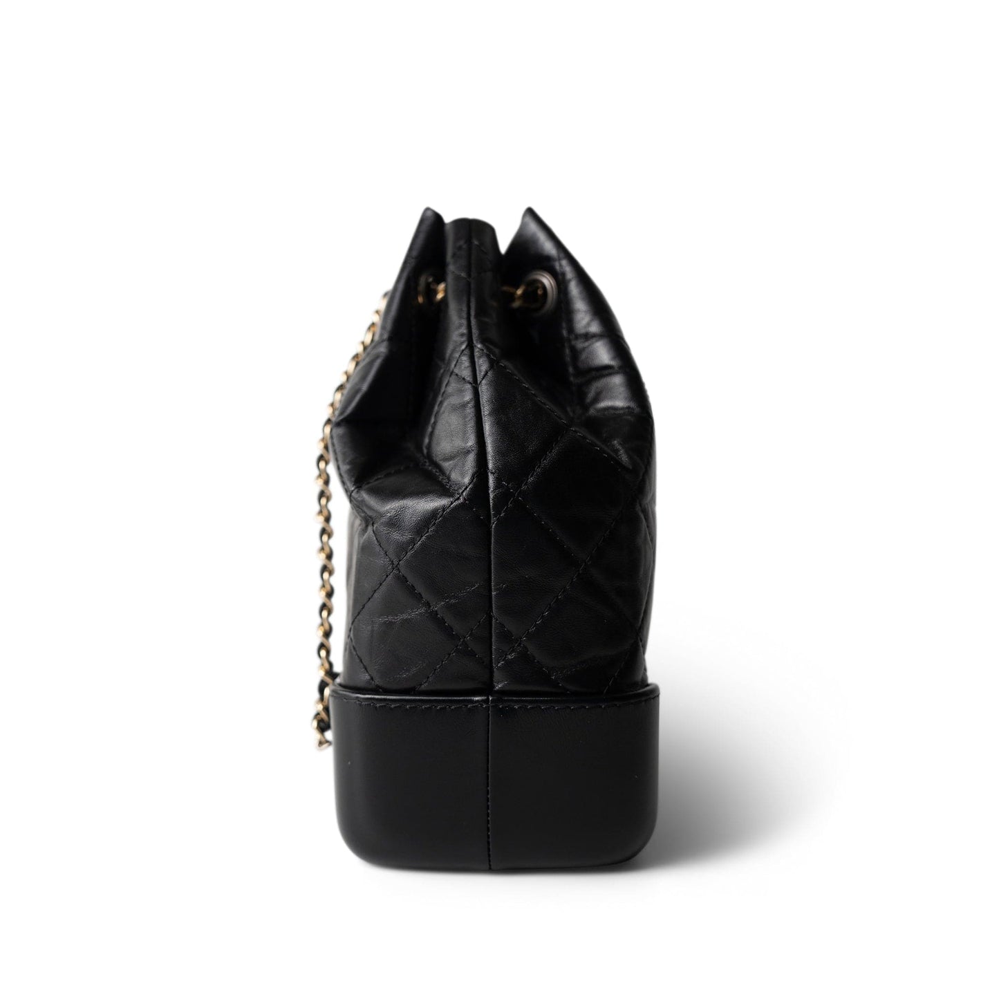 19C Black Aged Calfskin Quilted Gabrielle Backpack