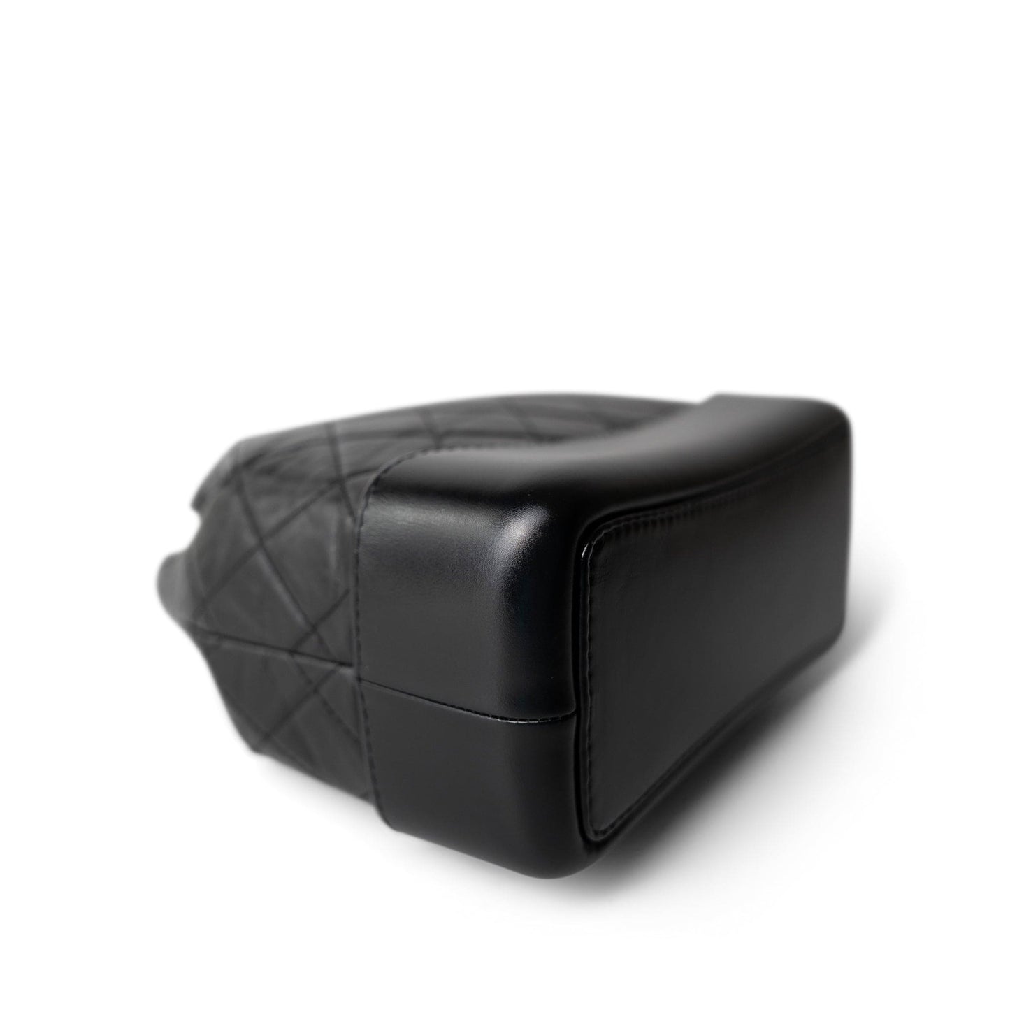 19C Black Aged Calfskin Quilted Gabrielle Backpack