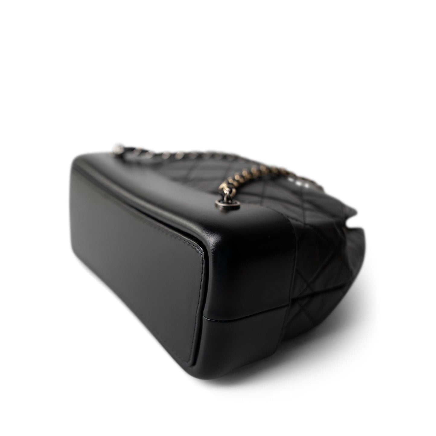 19C Black Aged Calfskin Quilted Gabrielle Backpack