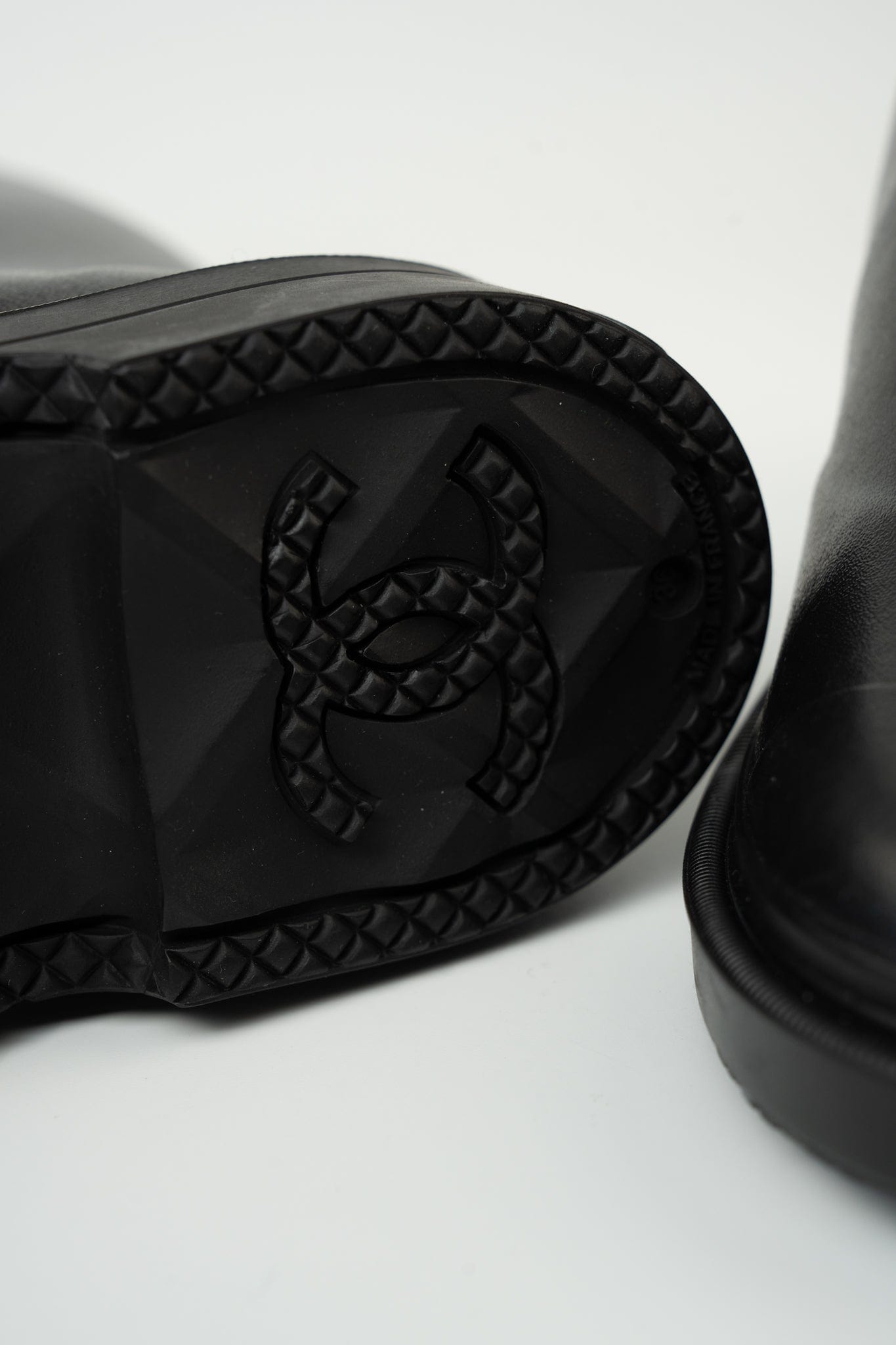 22A Black Caoutchouk CC High Boots