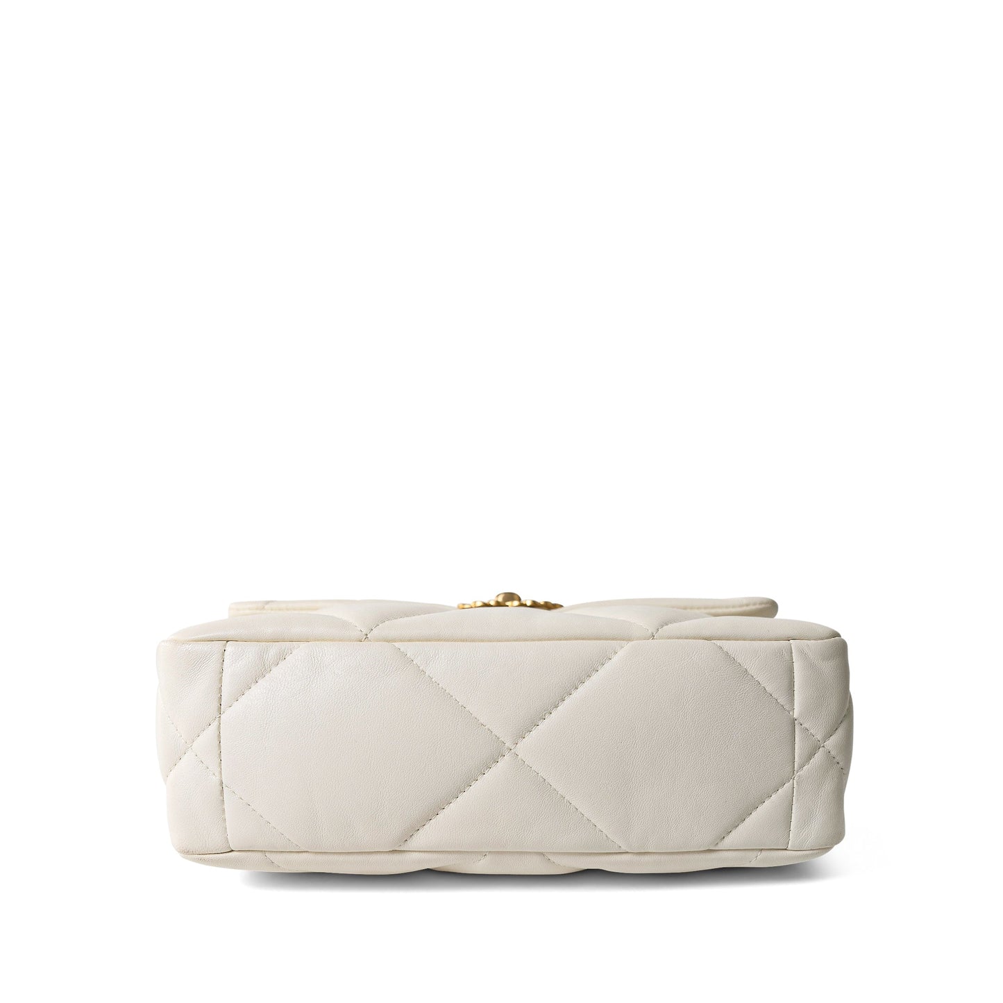 White Lambskin Quilted 19 Flap Small Mixed Hardware