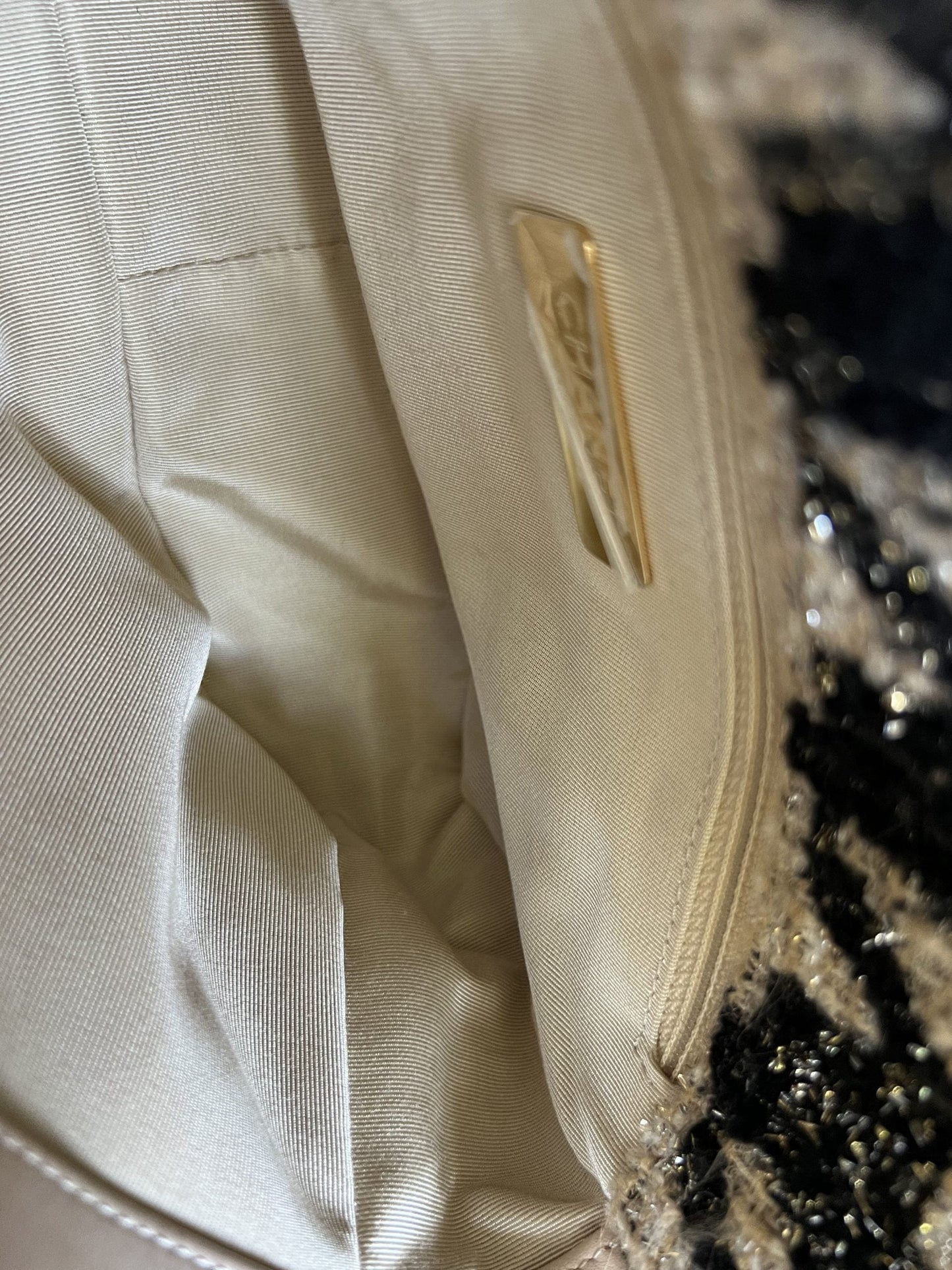 19K Houndstooth 19 Flap Beige/Black Small MHW