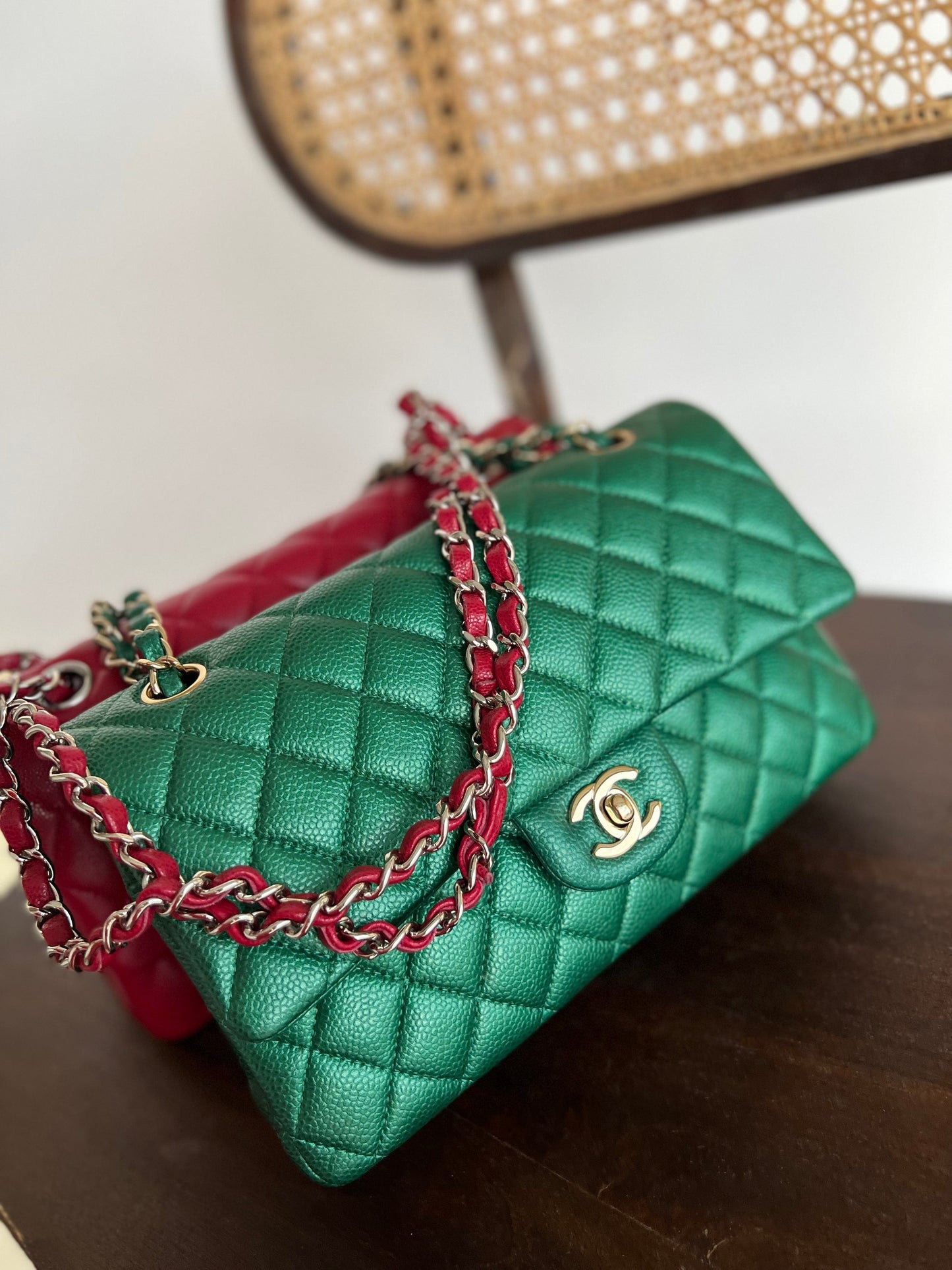 20B Ivory Caviar Quilted Classic Flap Medium Silver Hardware