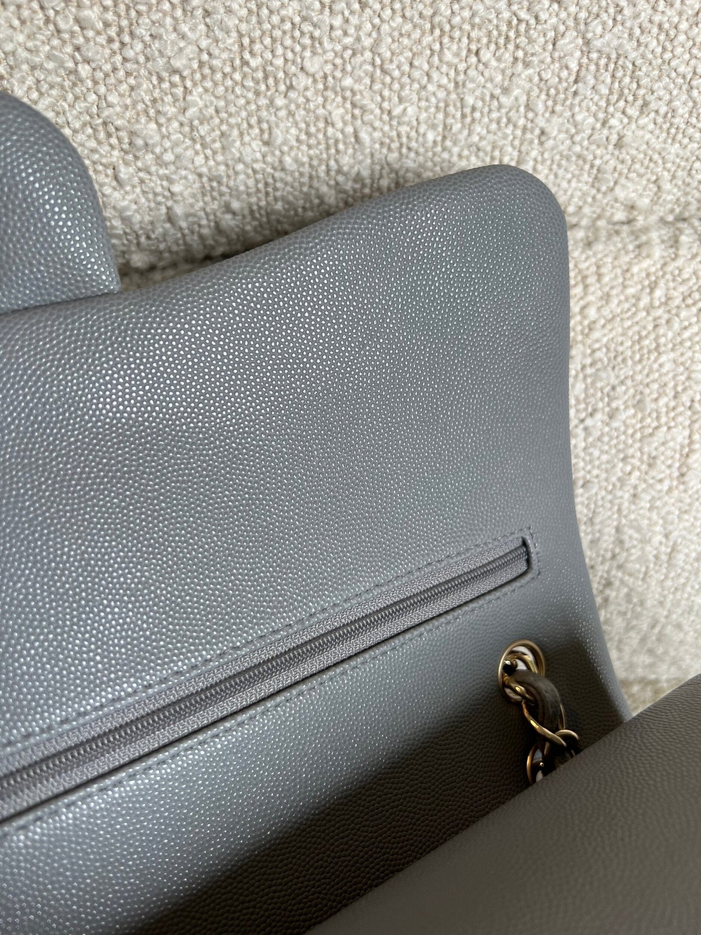 20C Grey Caviar Quilted Jumbo Classic Flap LGHW