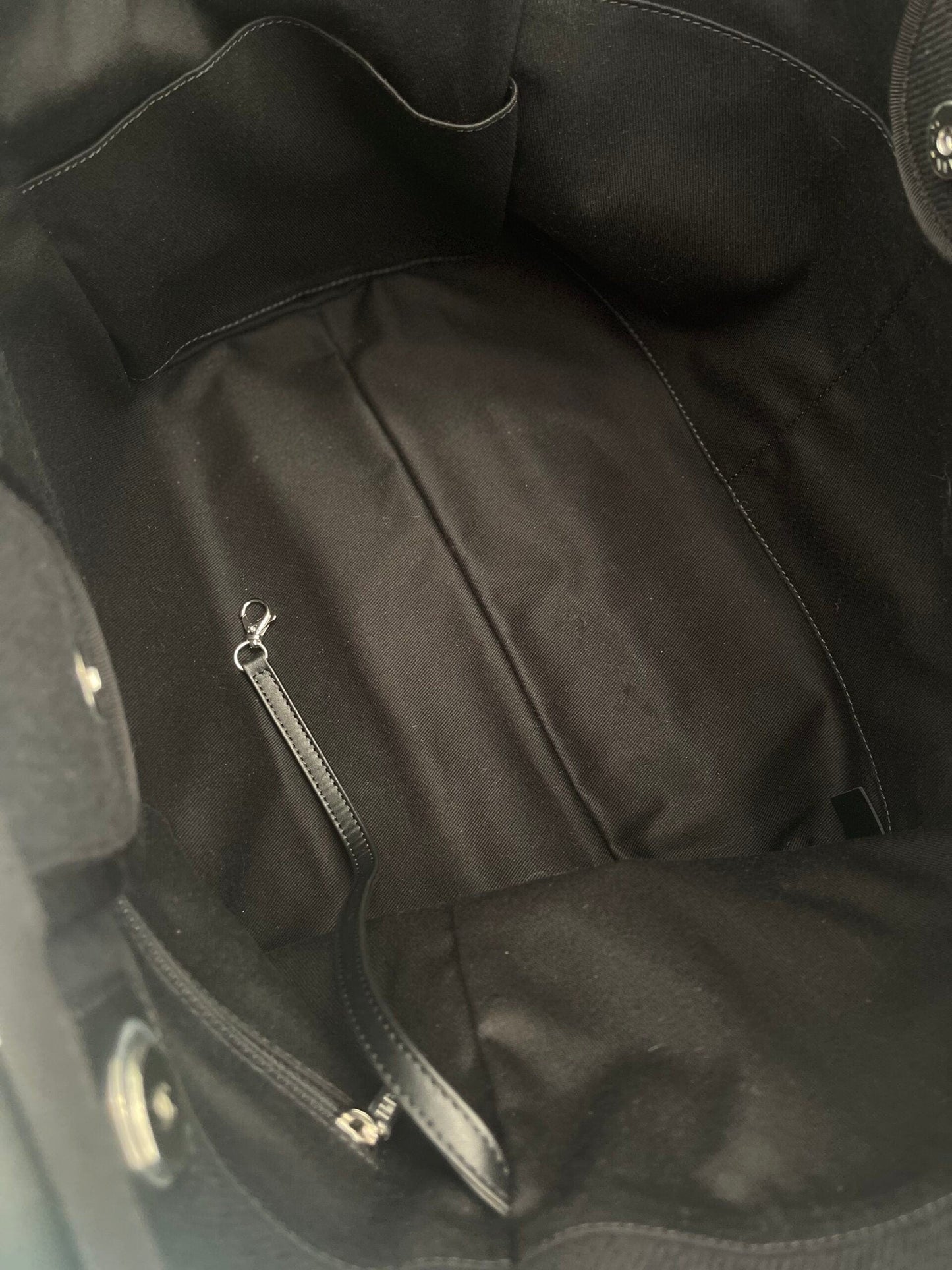 20S Black Large Deauville Shopping Bag Silver Hardware