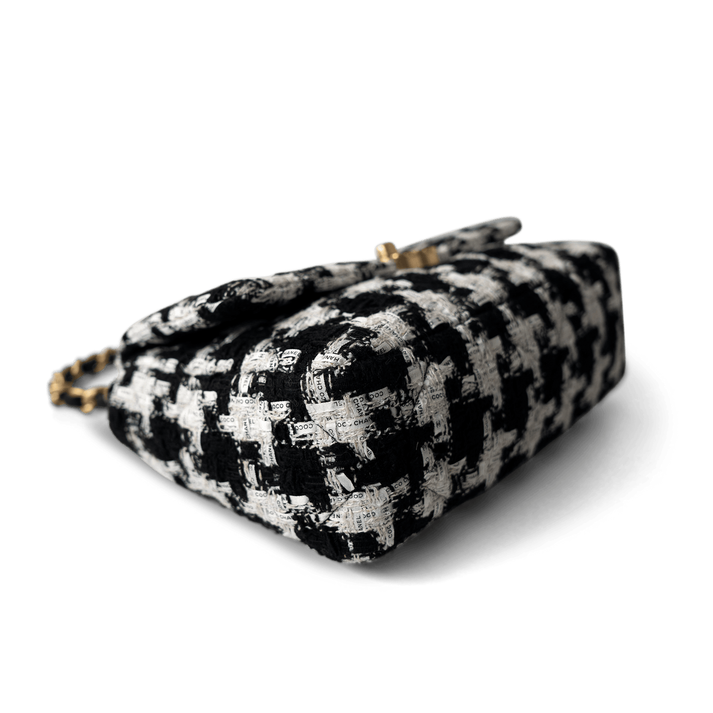 20S Black / White Ribbon Tweed 19 Flap Mixed Hardware Small