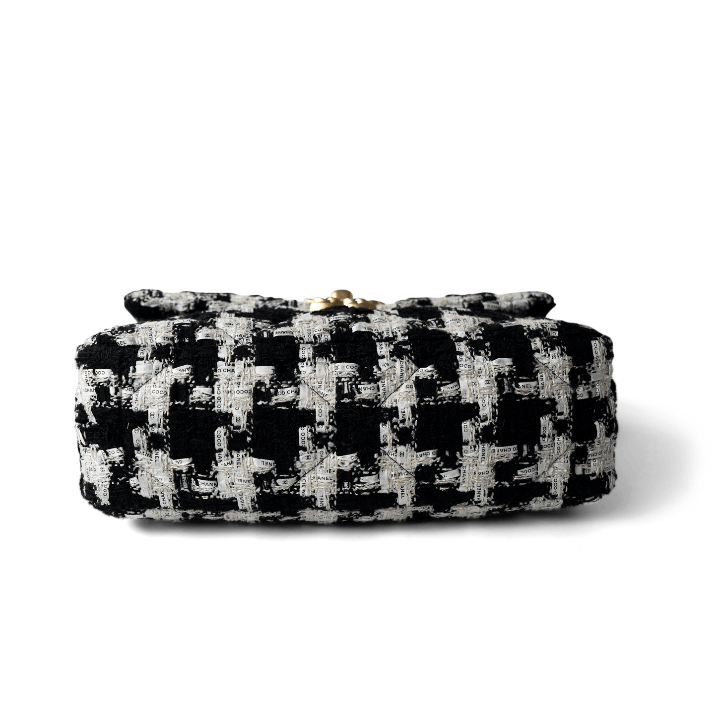 20S Black / White Ribbon Tweed 19 Flap Mixed Hardware Small